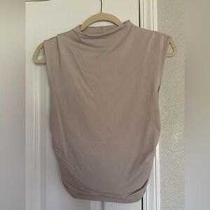 Abercrombie & Fitch Soft Taupe Sleeveless Crew Tank